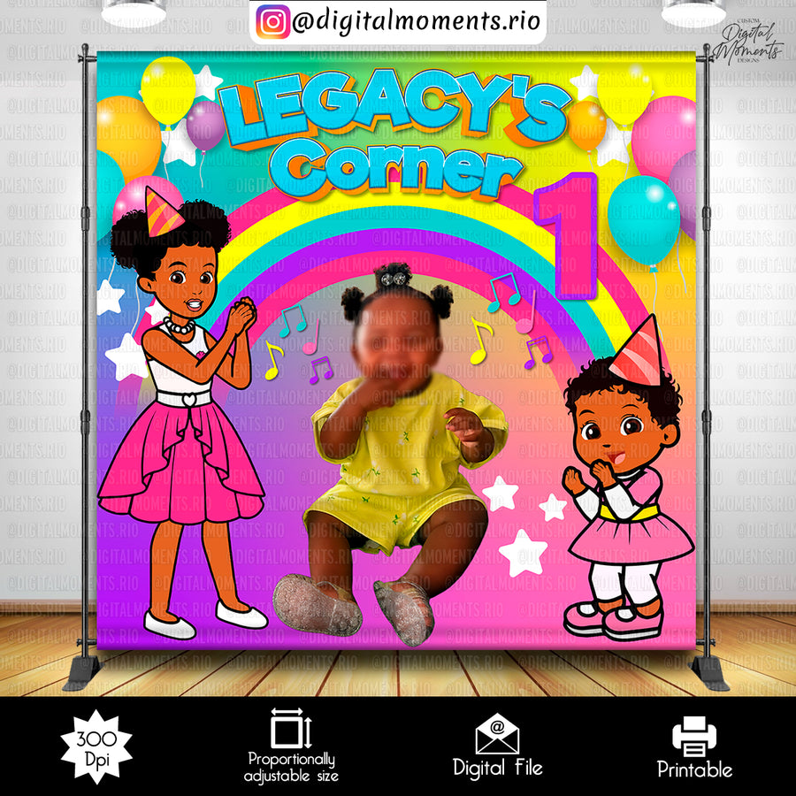 Gracie's Corner 8x8 Custom Backdrop, Digital file only | Custom Digital Download for Retirement Event