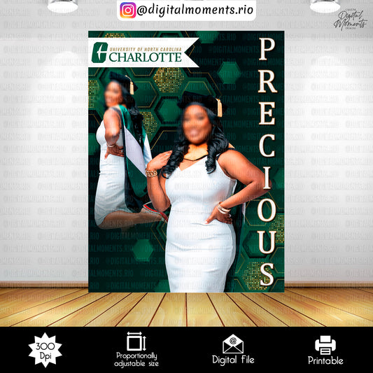 Graduation 6x8 Custom Backdrop with picture, Digital file only | Digital Download for Events