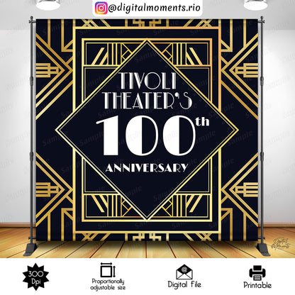 Great Gatsby 8x8 Custom Backdrop, Custom Digital File | Digital Download for Events