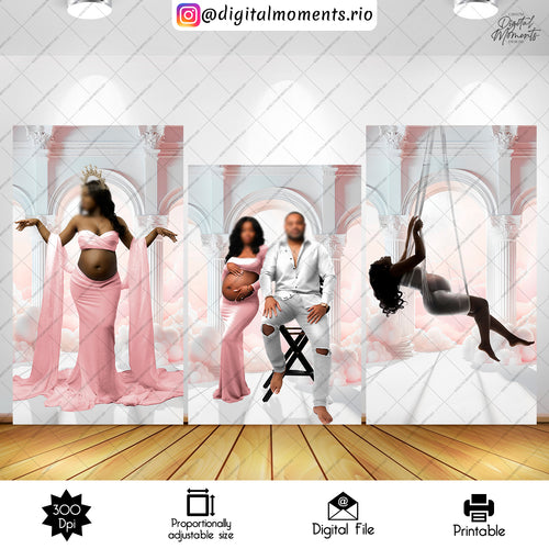 Heaven Sent Baby Shower Panel Wall Custom Design, Digital file only | Digital Download for Events