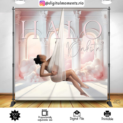 Heaven Sent 8x8 Baby Shower Custom Backdrop with picture, Digital file only