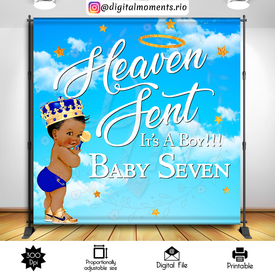 Heaven Sent 8x8 Custom Backdrop Design, Digital file only | Custom Digital Download for Kids Party or Event
