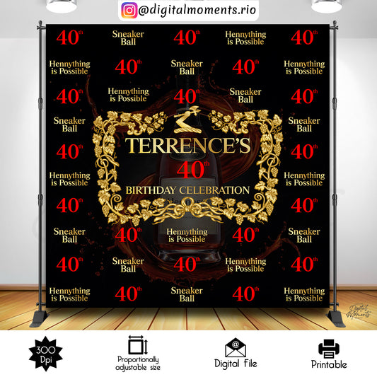 Hennything is Possible Birthday 8x8 Custom Backdrop Design, Digital file only