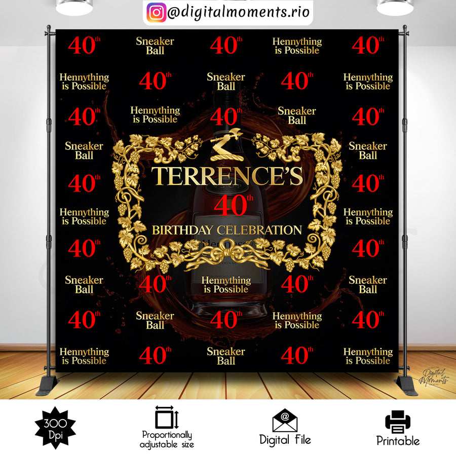 Hennything is Possible Birthday 8x8 Custom Backdrop Design, Digital file only | Custom Digital Download for Kids Party or Event
