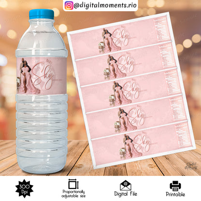 Landing Soon Baby Shower Custom Water Bottle Label, Digital file only