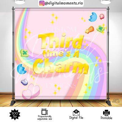 Pink Luck Charms - Backdrop - Birthday