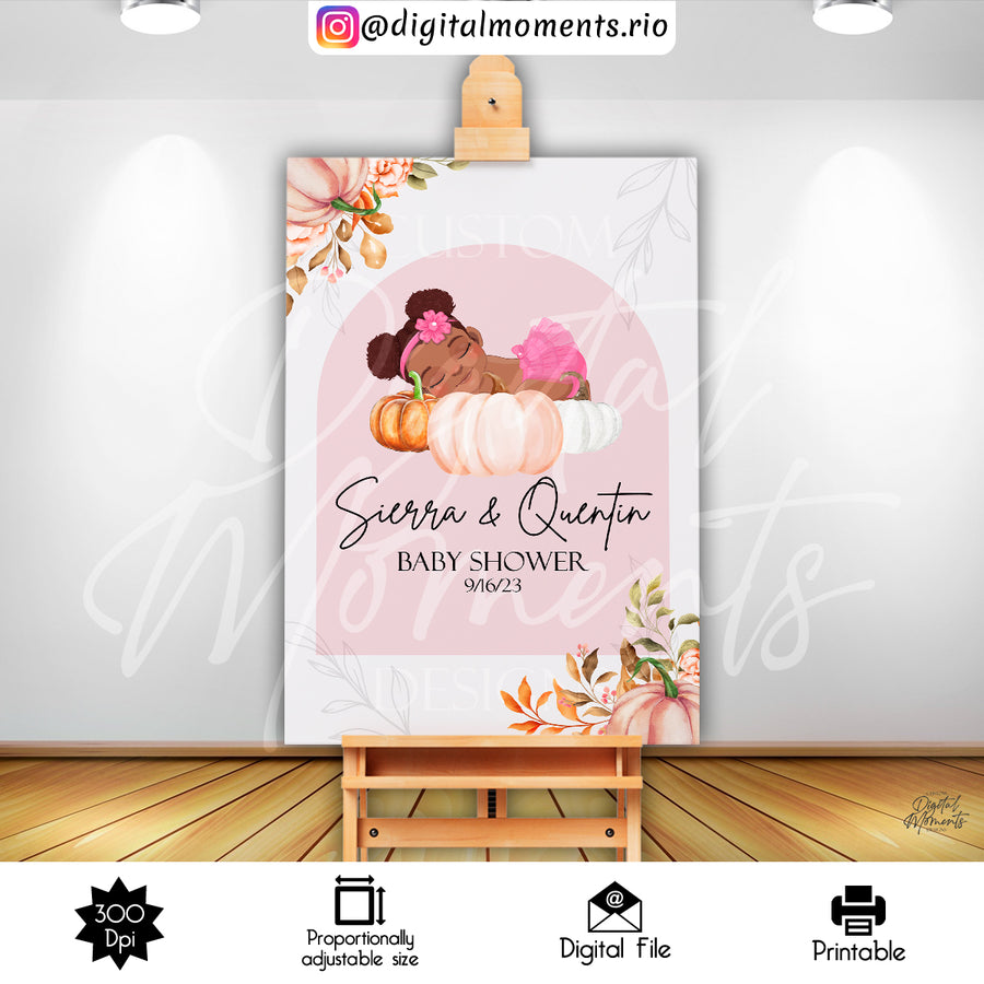 Little Pumpkin 24x36 Welcome Sign Custom Design, Digital file only | Custom Digital Download for Kids Party or Event