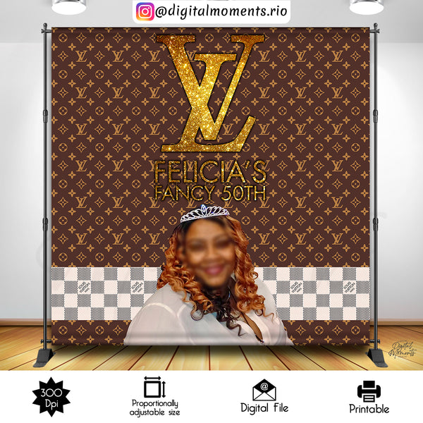 Louis Vuitton 8x8 Custom Backdrop with picture, Digital file only | Custom Digital Download for Kids Party or Event