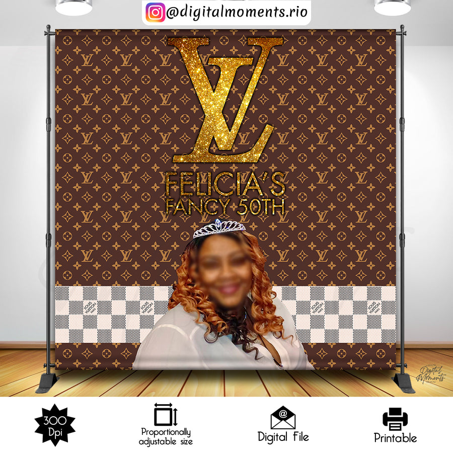 Louis Vuitton 8x8 Custom Backdrop with picture, Digital file only | Custom Digital Download for Kids Party or Event