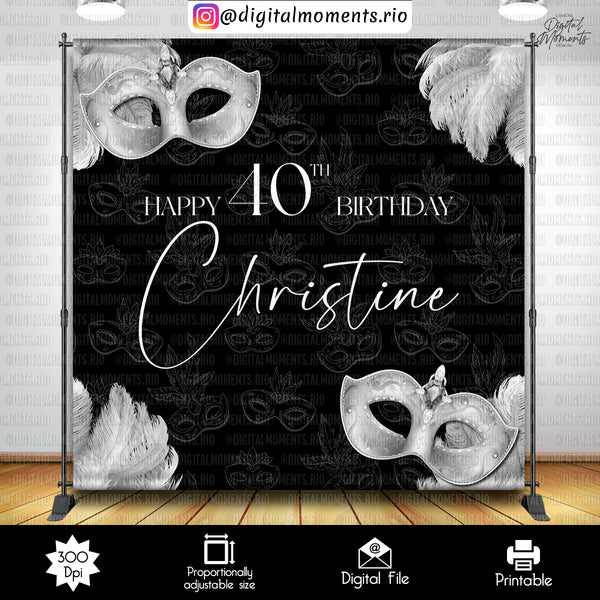 Masquerade 8x8 Custom Backdrop Design, Custom Digital File | Digital Download for Events for Events. 8x8, arts, backdrop, backdrop-sign, cel…