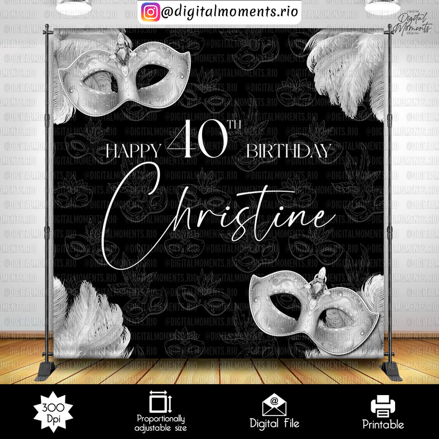 Masquerade 8x8 Custom Backdrop Design, Custom Digital Fil...