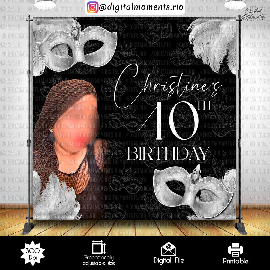 Masquerade 8x8 Custom Backdrop Design, Custom Digital Fil...