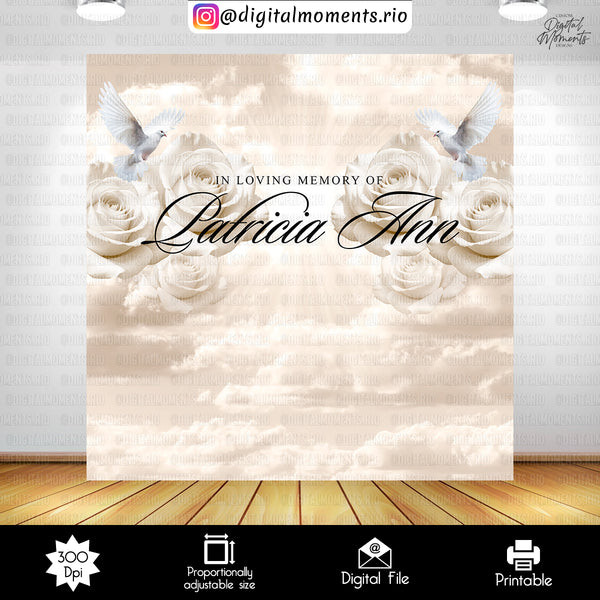 Memorial 8x8 Custom Backdrop Design, Custom Digital File | Digital Download for Events for Events. 8x8, arts, backdrop, backdrop-sign, celeb…