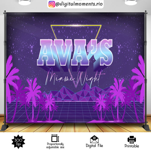 Miami Nights   16x8, events, nights, custom, miami, 10x8, backdrop