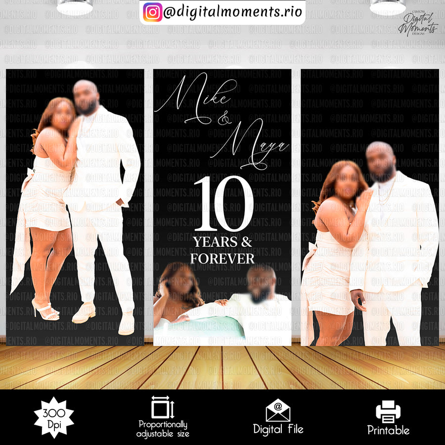 Wedding Anniversary Panel Wall Custom Design, Custom Digi...