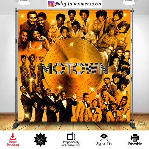 Motown 8x8 Digital Backdrop Design, Instant Download