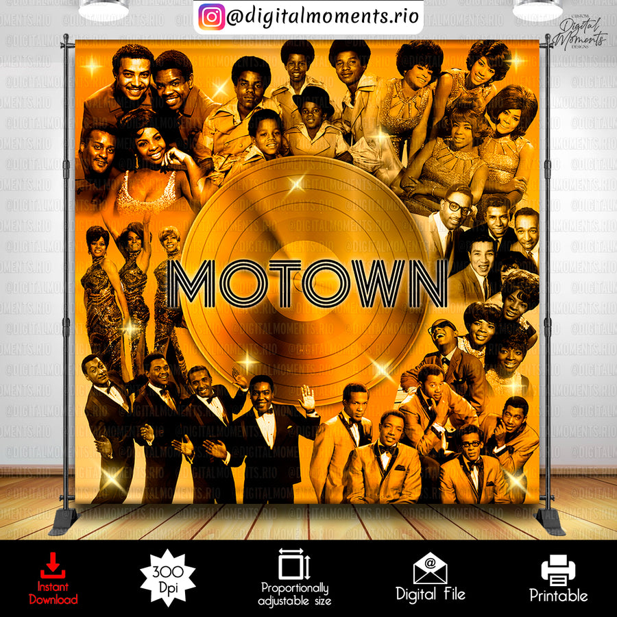 Motown 8x8 Digital Backdrop Design, Instant Download | Custom Digital Download for Kids Party or Event