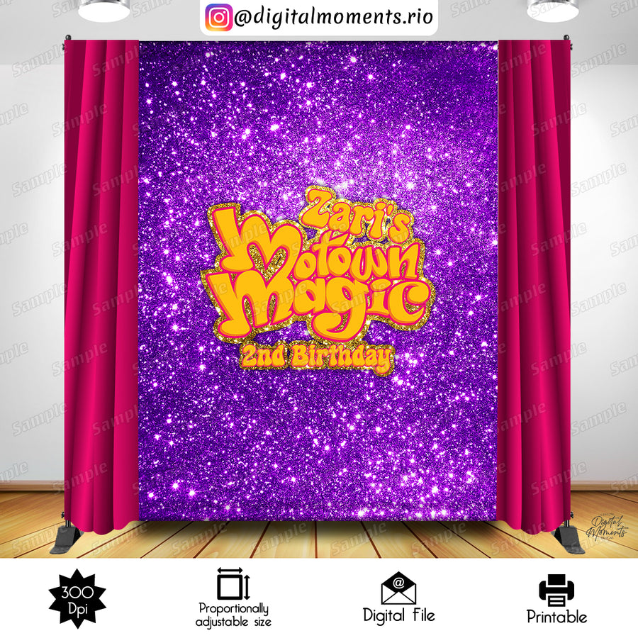 Motown Magic 6x8 Custom Backdrop Design, Digital file only | Custom Digital Download for Kids Party or Event