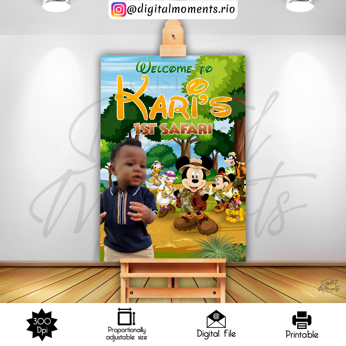 Mickey Safari 24x36 Welcome Sign Custom Design, Custom Digital File | Digital Download for Events for Events