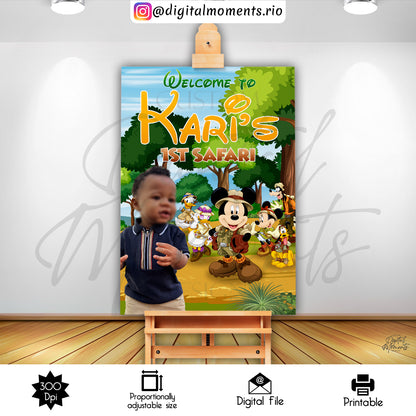 Mickey Safari 24x36 Welcome Sign Custom Design, Custom Digital File | Digital Download for Events for Events