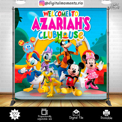 Mickey Clubhouse 8x8 Custom Backdrop, Digital file only | Digital Download for Events