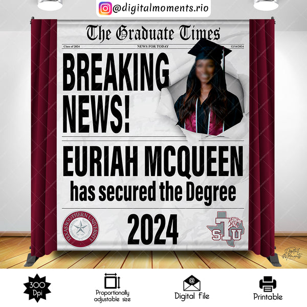Breaking News 6x7 Custom Backdrop with picture, Custom Digital File | Digital Download for Events for Events. 6x7, arts, backdrop, backdrop-…