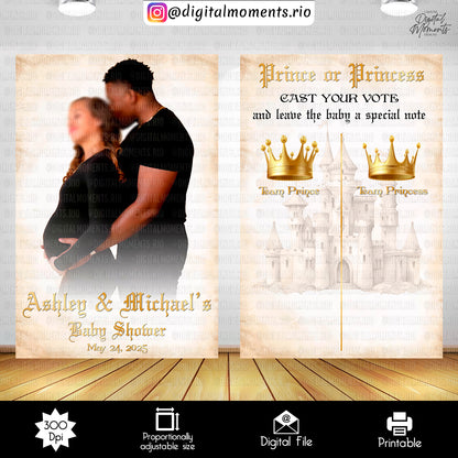 Prince or Princess Cast You Vote and Welcome Sign 4x6 Panel Wall Custom Design, Digital file only | Digital Download for Events