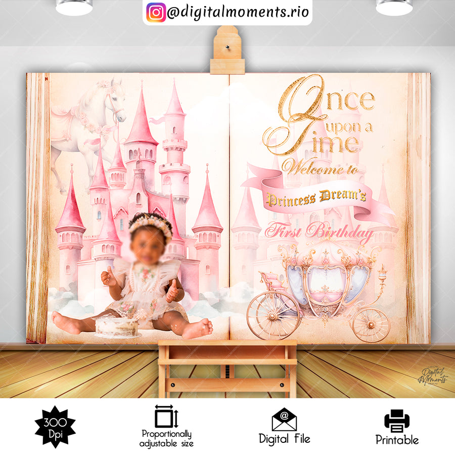 Once Upon a Time 36x24 Welcome Sign Custom Design, Digital file only | Custom Digital Download for Kids Party or Event