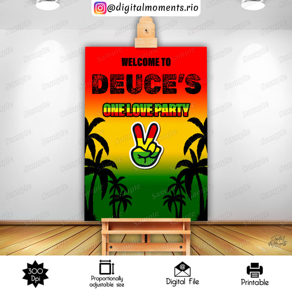 One Love 24x36 Welcome Sign Custom Design, Custom Digital File | Digital Download for Events for Events. 24x36, arts, celebration, custom, d…