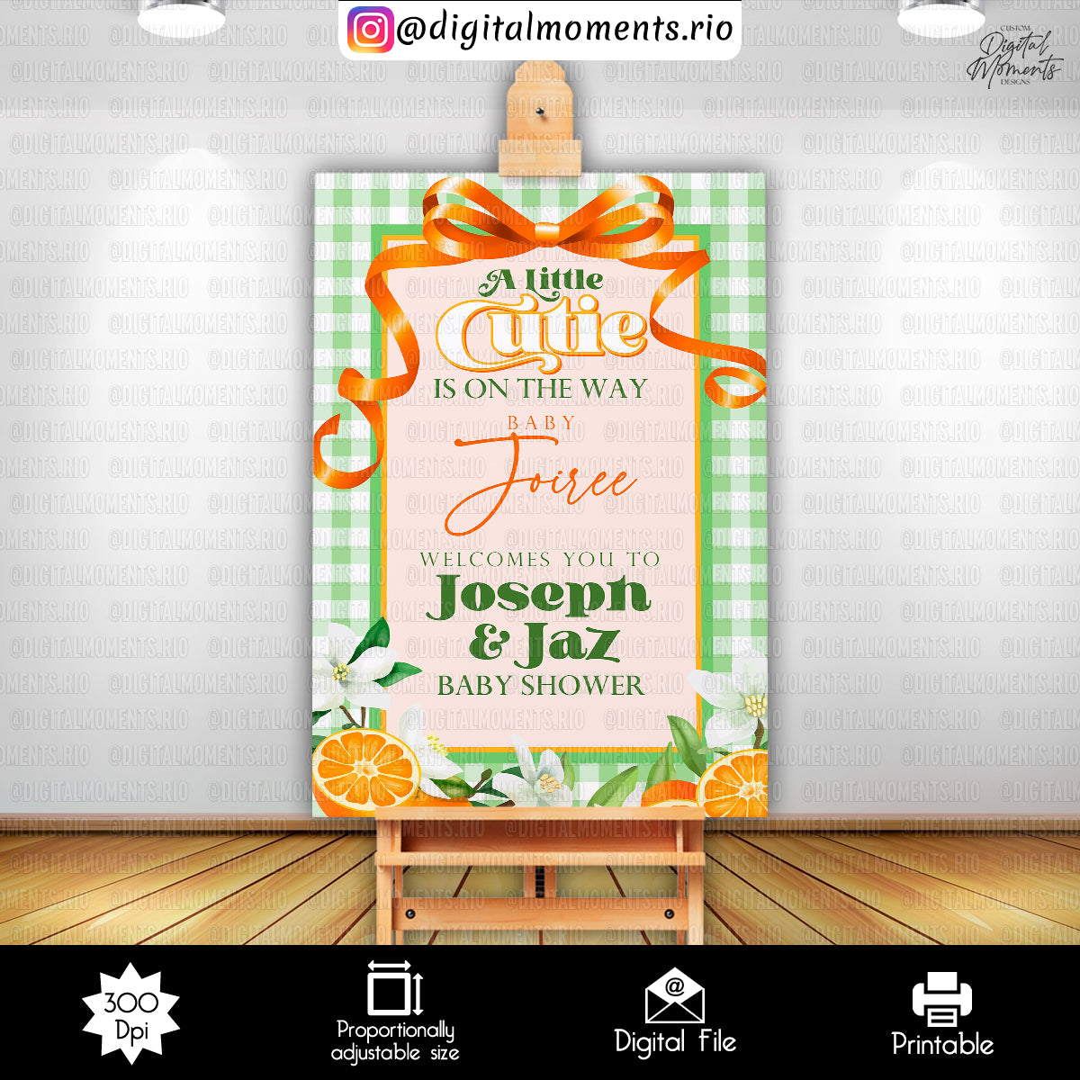 A Little Cutie 24x36 Welcome Sign Custom Design, Digital file only | Digital Download for Events