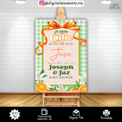 A Little Cutie 24x36 Welcome Sign Custom Design, Digital file only | Digital Download for Events