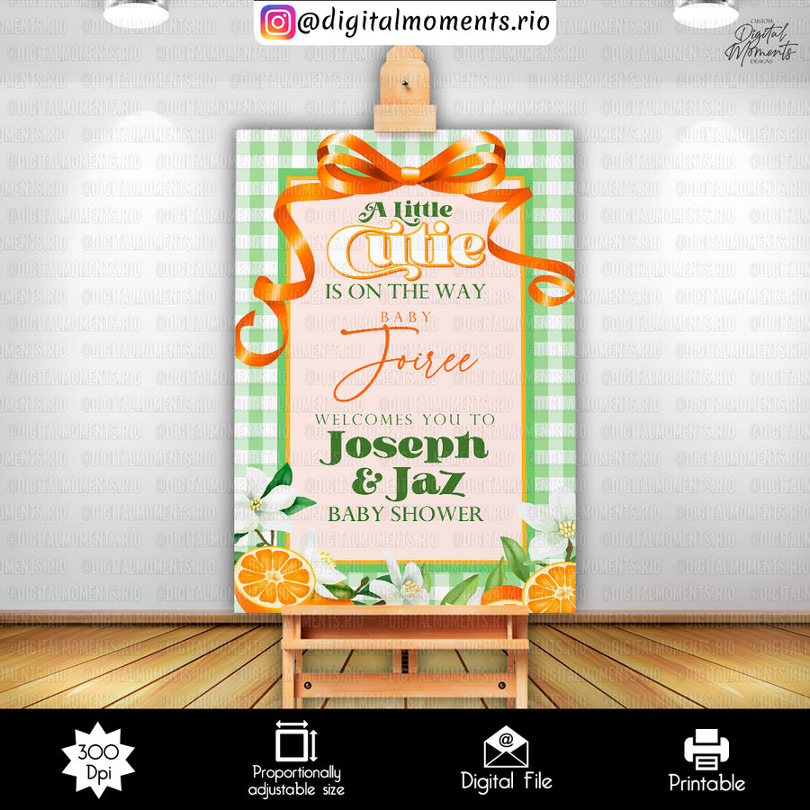 A Little Cutie 24x36 Welcome Sign Custom Design, Digital file only | Custom Digital Download for Kids Party or Event
