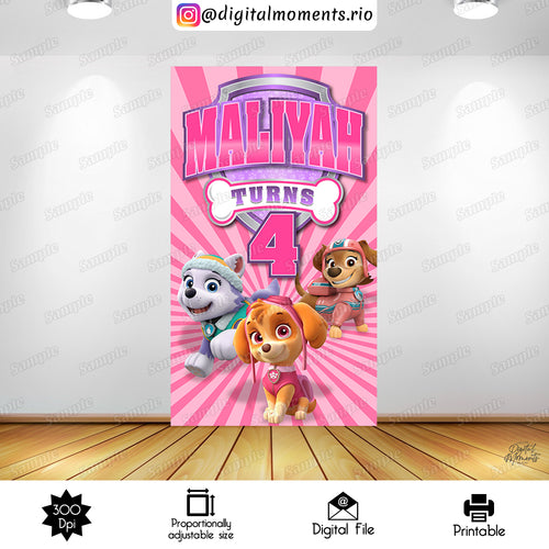 Paw Patrol Maliah 4x7, events, custom, panel, patrol, paw, design, 4x7