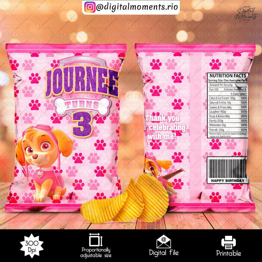 Paw Patrol Custom Chip Bag Design - Digital File | Digita...