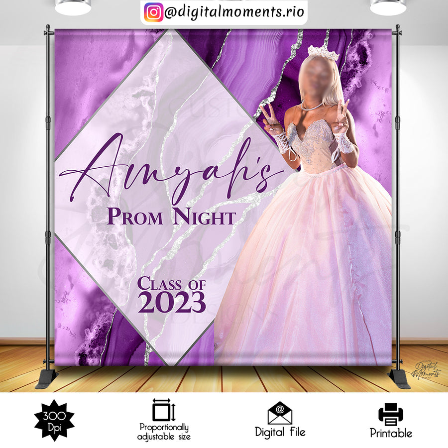 Graduation 8x8 Custom Backdrop with 1 picture, DIGITAL FILE ONLY | Custom Digital Download for Kids Party or Event