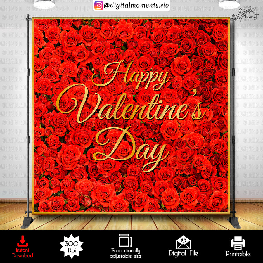 Valentine's Day 8x8 Digital Backdrop Design, Instant Download