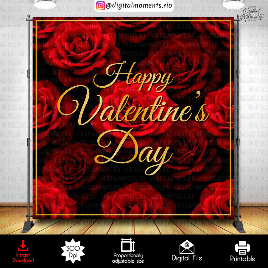 Valentine's Day 8x8 Digital Backdrop Design, Instant Download