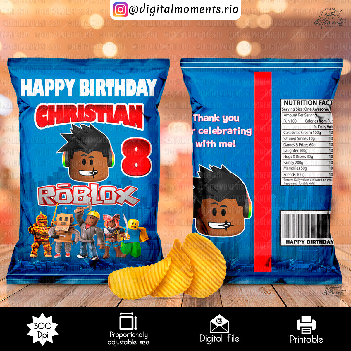 Roblox Christian Chip Bag, roblox, events, custom, bag, design, chip
