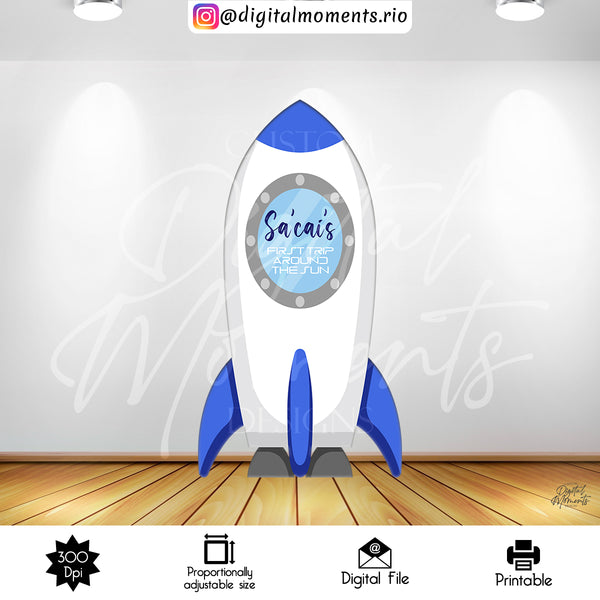 Rocket shape 4x6 Panel Custom Design, Digital file only | Custom Digital Download for Kids Party or Event