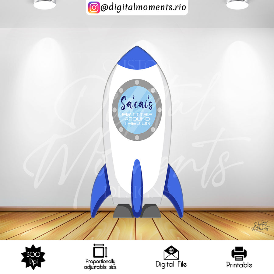 Rocket shape 4x6 Panel Custom Design, Digital file only | Custom Digital Download for Kids Party or Event