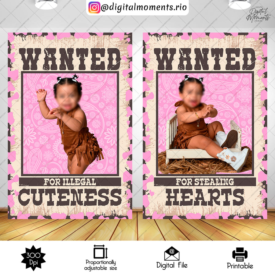 Wanted Birthday Panel Wall Custom Design, Custom Digital ...