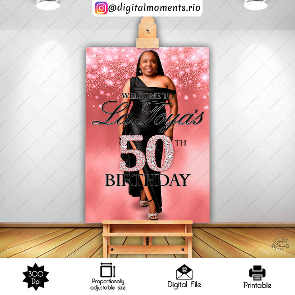 Rose Gold 24x36 Welcome Sign Custom Design, Custom Digital File | Digital Download for Events for Events. 24x36, arts, celebration, custom, …