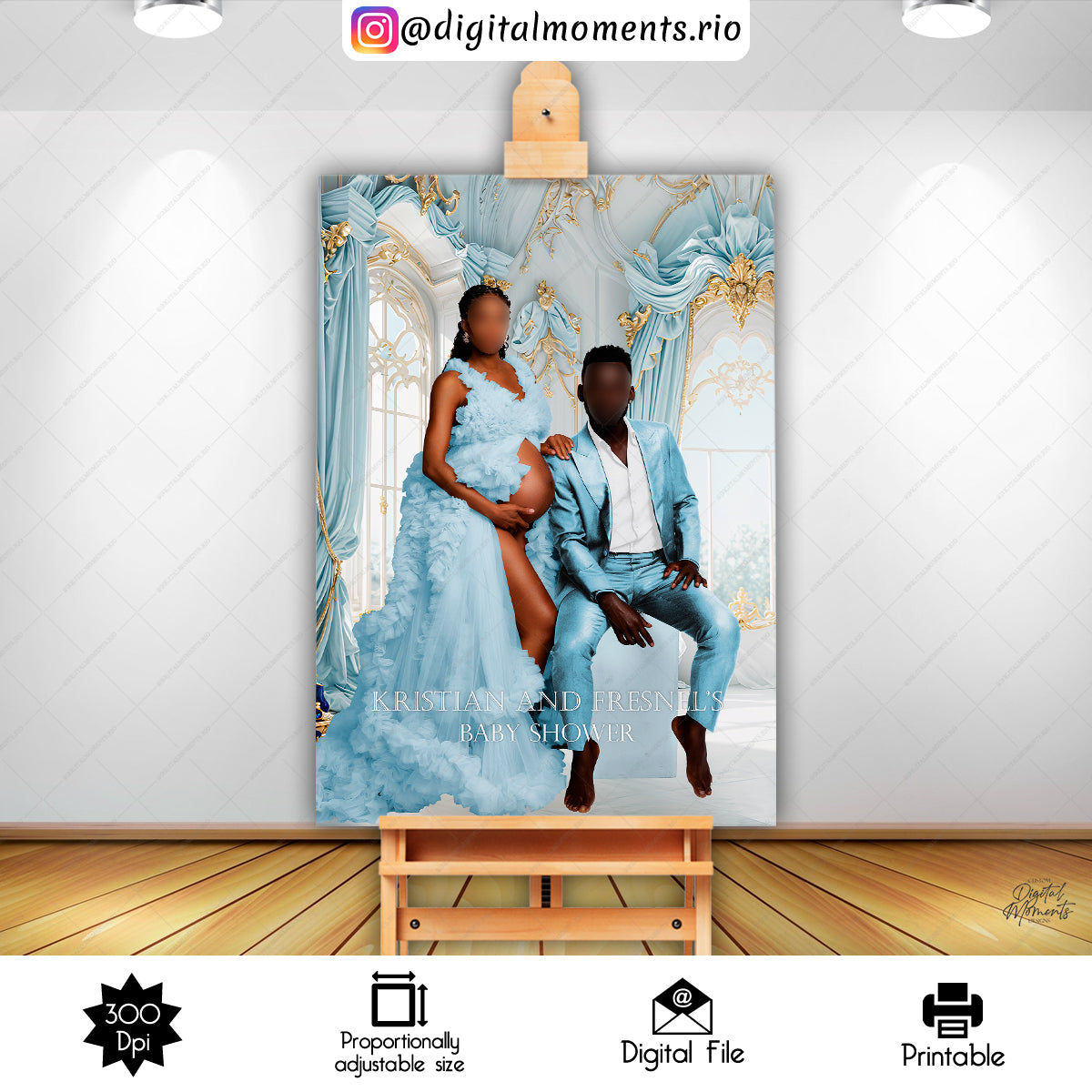 Pink Winter Wonderland 4x7 Panel Diseño personalizado con imagen, solo archivo digital