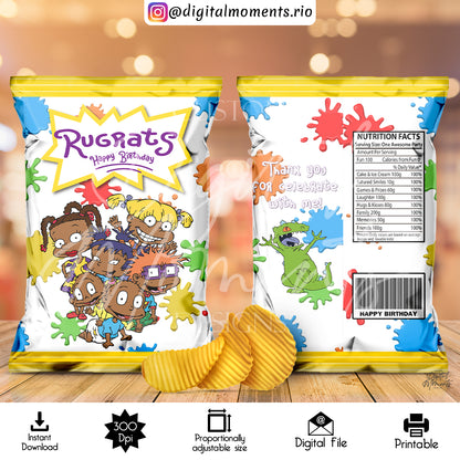 Rugrats 11"x8.5" Chip Bag Diseño digital, Descarga instantánea