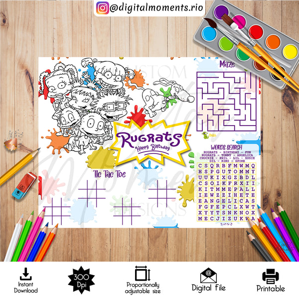 Rugrats 11"x8.5" Activity Sheet Digital Design, Instant Download | Digital Download for Events - Instant Download. 11, 5, activity, …
