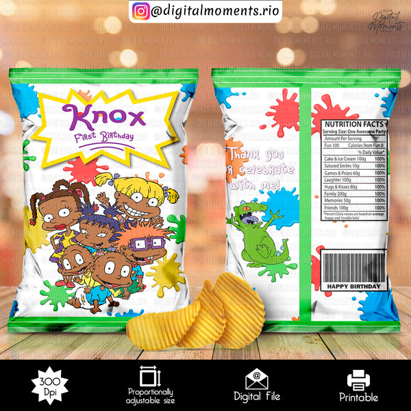 Rugrats Custom Chip Bag Design - Digital File | Digital Download for Events for Events. arts, bag, celebration, chip, custom, design, digita…