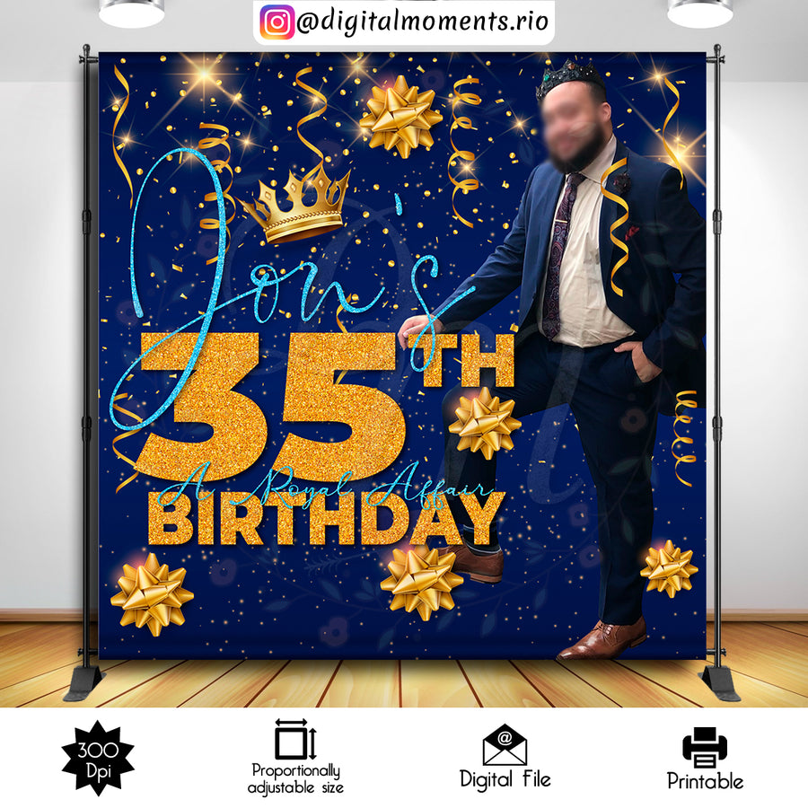 Royal Affair 8x8 Custom Backdrop with 1 picture, Digital file only | Custom Digital Download for Kids Party or Event