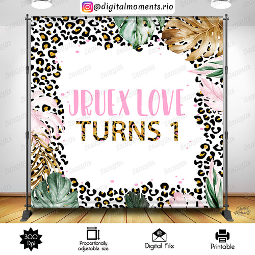 Safari Baby Wild One 8x8, events, one, custom, 8x8, wild, backdrop, design