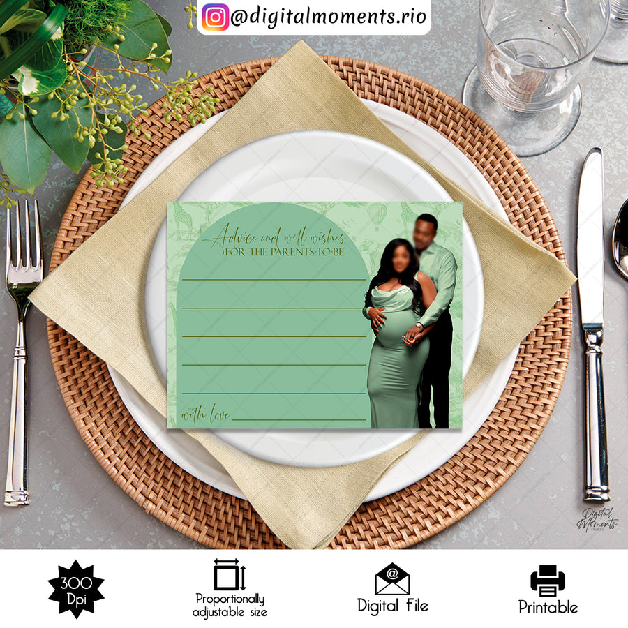Toile De Jouy 5,1x4,3 CardCustom Design with picture, Digital file only | Custom Digital Download for Kids Party or Event