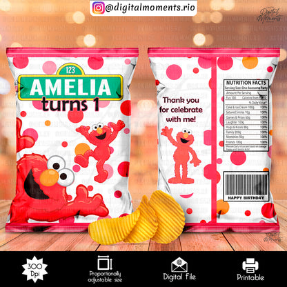 Sesame Street Amelia Chipbag, events, sesame, custom, bag, design, street, chip